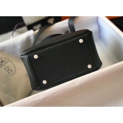 Borsa Hermes Lindy Mini Pelle di vitello Clemence nera Borsa Hermes Lindy Mini Pelle di vitello Clemence nera