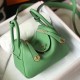 Replica Borsa Hermes Lindy Mini Clemence in pelle di vitello verde imitazioni Miglior Prezzo Borsa Hermes Lindy Mini Clemence in pelle di vitello verde Replica