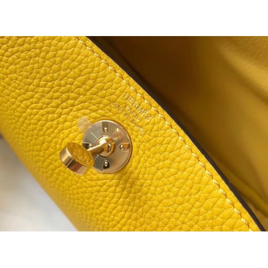 Replica Borsa Hermes Lindy Mini Clemence in pelle di vitello gialla imitazioni Miglior Prezzo Borsa Hermes Lindy Mini Clemence in pelle di vitello gialla Replica
