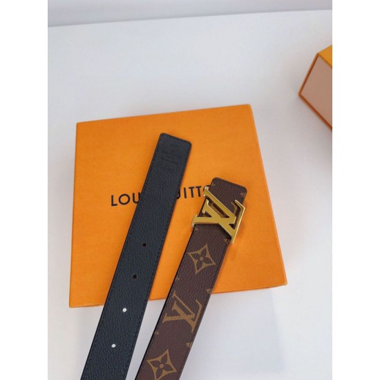 Miglior Prezzo Pari replica Cintura reversibile Louis Vuitton LV con iniziali 30 mm M0565V Tela monogramma