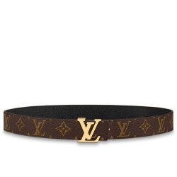 Miglior Prezzo Pari replica Cintura reversibile Louis Vuitton LV con iniziali 30 mm M0565V Tela monogramma