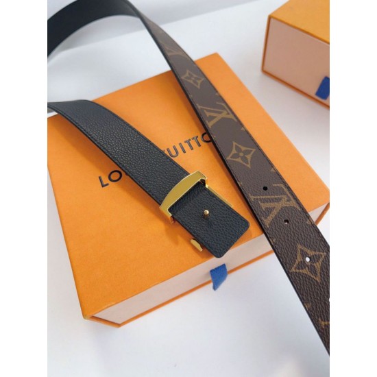 Miglior Prezzo Pari replica Cintura reversibile Louis Vuitton LV con iniziali 30 mm M0565V Tela monogramma