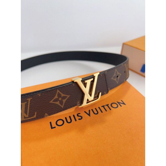 Miglior Prezzo Pari replica Cintura reversibile Louis Vuitton LV con iniziali 30 mm M0565V Tela monogramma