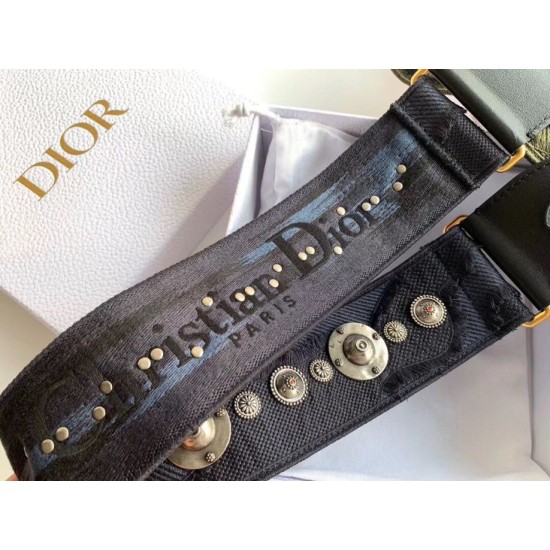 Replica falso Tracolla Dior Tela ricamata mimetica blu imitazioni Miglior Prezzo falso Tracolla Dior Tela ricamata mimetica blu Replica