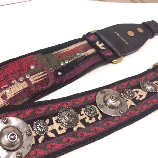 Miglior Prezzo falso Cinturino Dior Canvas di ispirazione bohémien rosso Replica