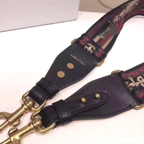 Miglior Prezzo falso Cinturino Dior Canvas di ispirazione bohémien rosso Replica