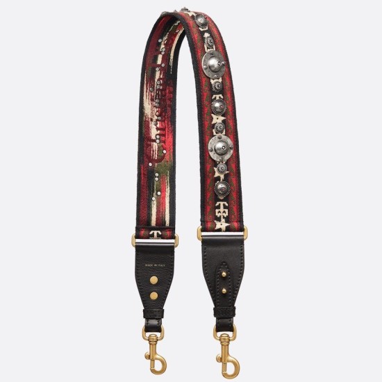 Miglior Prezzo falso Cinturino Dior Canvas di ispirazione bohémien rosso Replica