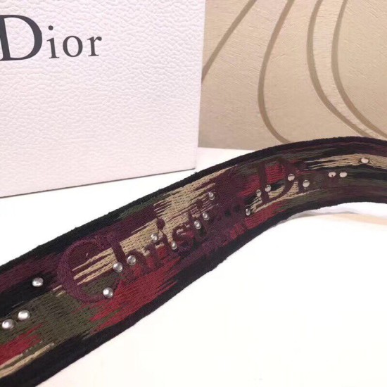Miglior Prezzo falso Cinturino Dior Canvas di ispirazione bohémien rosso Replica