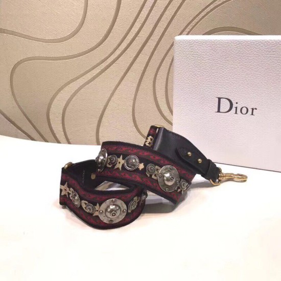 Miglior Prezzo falso Cinturino Dior Canvas di ispirazione bohémien rosso Replica