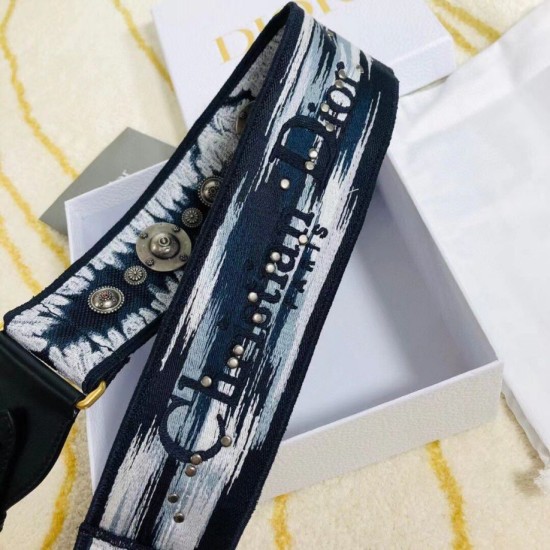 Miglior Prezzo falso Tracolla Dior con ricamo Tie Dior multicolore blu Replica