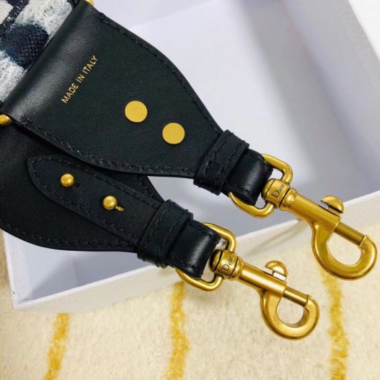 Miglior Prezzo falso Tracolla Dior con ricamo Tie Dior multicolore blu Replica