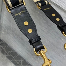 Replica falso Tracolla regolabile Dior con ricamo ad anello Tela Nera imitazioni Miglior Prezzo falso Tracolla regolabile Dior con ricamo ad anello Tela Nera Replica