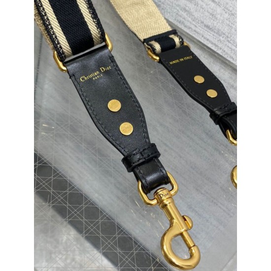 Replica falso Tracolla regolabile Dior con ricamo ad anello Tela Nera imitazioni Miglior Prezzo falso Tracolla regolabile Dior con ricamo ad anello Tela Nera Replica