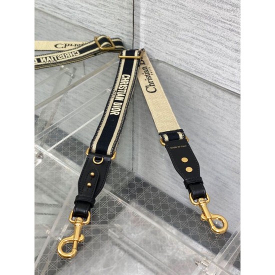 Replica falso Tracolla regolabile Dior con ricamo ad anello Tela Nera imitazioni Miglior Prezzo falso Tracolla regolabile Dior con ricamo ad anello Tela Nera Replica