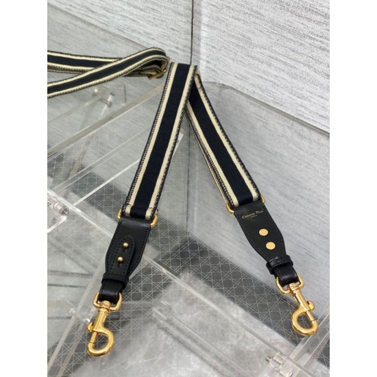 Replica falso Tracolla regolabile Dior con ricamo ad anello Tela Nera imitazioni Miglior Prezzo falso Tracolla regolabile Dior con ricamo ad anello Tela Nera Replica