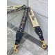 Miglior Prezzo falso Tracolla Dior con Anello Ricamo Obliquo con Medaglioni Blu Replica