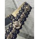 Miglior Prezzo falso Tracolla Dior con Anello Ricamo Obliquo con Medaglioni Blu Replica