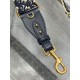 Miglior Prezzo falso Tracolla Dior con Anello Ricamo Obliquo con Medaglioni Blu Replica