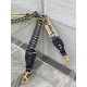 Miglior Prezzo falso Tracolla Dior Regolabile con Anello Ricamo Obliquo Blu Replica