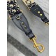 Miglior Prezzo falso Tracolla Dior Regolabile con Anello Ricamo Obliquo Blu Replica