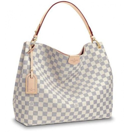 Riproduzione Fedele Graceful MM Damier Azur Canvas Rose Ballerine N42233 imitazioni Replica Alta Qualità Graceful MM Damier Azur Canvas Rose Ballerine N42233