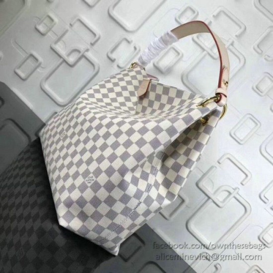 Riproduzione Fedele Graceful MM Damier Azur Canvas Rose Ballerine N42233 imitazioni Replica Alta Qualità Graceful MM Damier Azur Canvas Rose Ballerine N42233