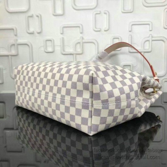 Riproduzione Fedele Graceful MM Damier Azur Canvas Rose Ballerine N42233 imitazioni Replica Alta Qualità Graceful MM Damier Azur Canvas Rose Ballerine N42233