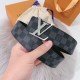 Dupe LV Initiales 40MM Cintura reversibile Damier Graphite M0213Q imitazioni perfette Replica LV Initiales 40MM Cintura reversibile Damier Graphite M0213Q Griffate