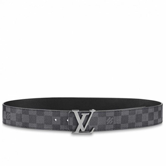 Dupe LV Initiales 40MM Cintura reversibile Damier Graphite M0213Q imitazioni perfette Replica LV Initiales 40MM Cintura reversibile Damier Graphite M0213Q Griffate