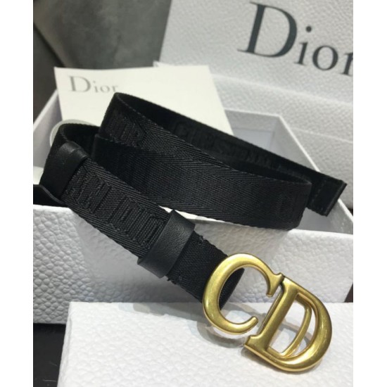 Cloni Firmate Alta gamma replica Cintura in nylon a sella da donna Christian Dior nera imitazioni