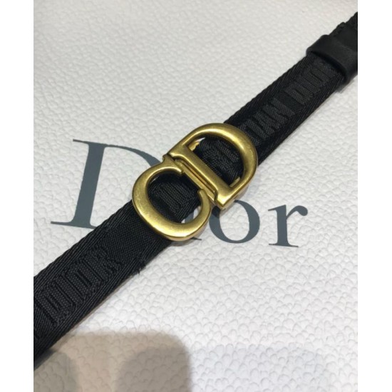Cloni Firmate Alta gamma replica Cintura in nylon a sella da donna Christian Dior nera imitazioni
