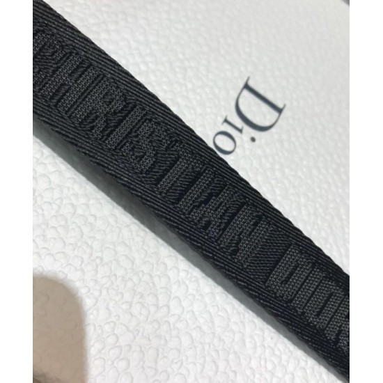 Cloni Firmate Alta gamma replica Cintura in nylon a sella da donna Christian Dior nera imitazioni