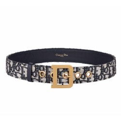 Cloni Firmate replica Cintura Christian Dior Diorquake Dior Oblique da donna blu scuro imitazioni
