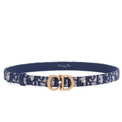 Cloni Firmate replica Cintura Christian Dior Saddle Dior Oblique blu scuro imitazioni