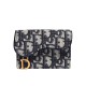 Portafoglio Christian Dior Oblique Saddle Blu scuro Dupe Perfetta Cloni Firmate Portafoglio Christian Dior Oblique Saddle Blu scuro imitazioni