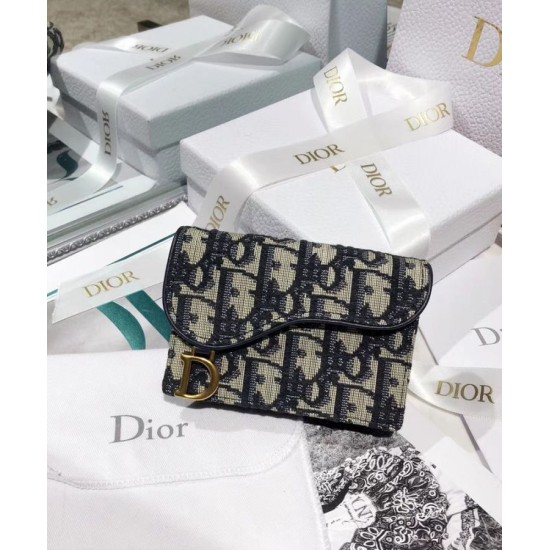 Portafoglio Christian Dior Oblique Saddle Blu scuro Dupe Perfetta Cloni Firmate Portafoglio Christian Dior Oblique Saddle Blu scuro imitazioni