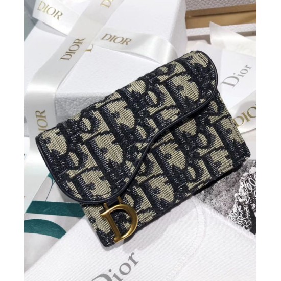 Portafoglio Christian Dior Oblique Saddle Blu scuro Dupe Perfetta Cloni Firmate Portafoglio Christian Dior Oblique Saddle Blu scuro imitazioni
