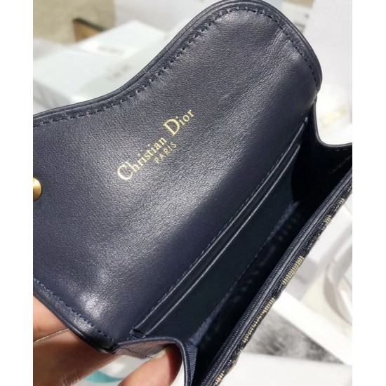 Portafoglio Christian Dior Oblique Saddle Blu scuro Dupe Perfetta Cloni Firmate Portafoglio Christian Dior Oblique Saddle Blu scuro imitazioni