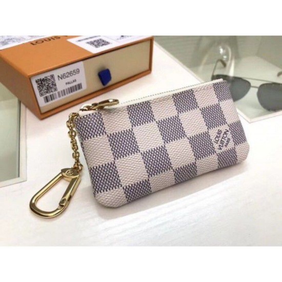 Riproduzione Fedele replica Portachiavi Damier Azur N62659 imitazioni Replica Alta Qualità Portachiavi Damier Azur N62659
