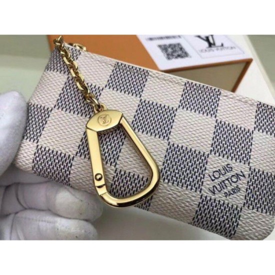 Riproduzione Fedele replica Portachiavi Damier Azur N62659 imitazioni Replica Alta Qualità Portachiavi Damier Azur N62659