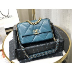 Borsa Large 19 in lana tweed con patta AS1162 AS1160 Blu Borsa Large 19 in lana tweed con patta AS1162 AS1160 Blu