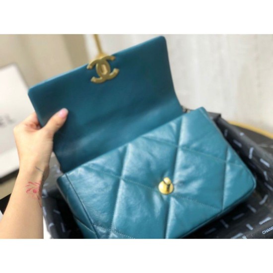 Replica Borsa Large 19 in lana tweed con patta AS1162 AS1160 Blu Outlet Borsa Large 19 in lana tweed con patta AS1162 AS1160 Blu imitazioni perfette