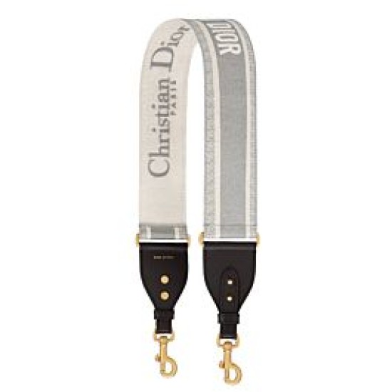 Dupe Alta gamma replica Cinturino ricamato Christian Dior 'Christian Dior' grigio imitazioni perfette Replica Alta gamma Cinturino ricamato Christian Dior 'Christian Dior' grigio Griffate