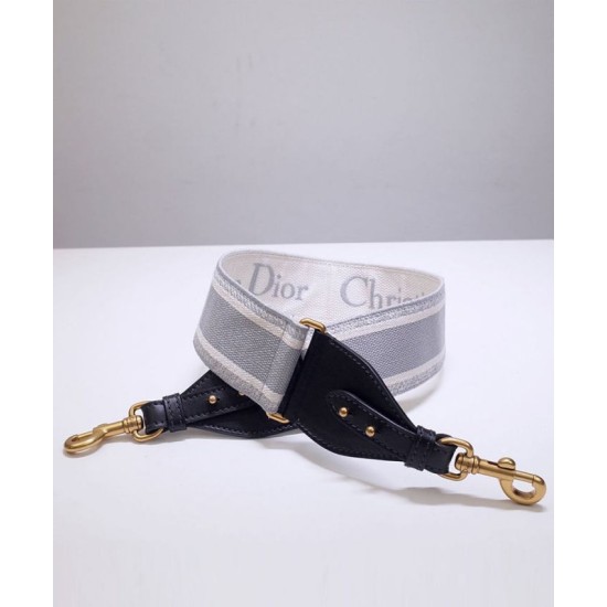 Dupe Alta gamma replica Cinturino ricamato Christian Dior 'Christian Dior' grigio imitazioni perfette Replica Alta gamma Cinturino ricamato Christian Dior 'Christian Dior' grigio Griffate