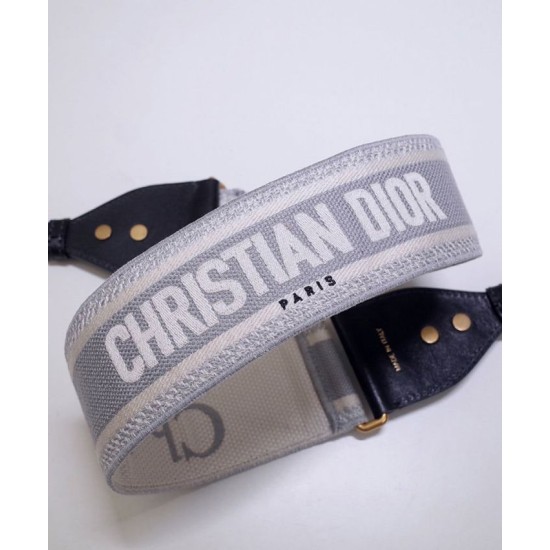 Dupe Alta gamma replica Cinturino ricamato Christian Dior 'Christian Dior' grigio imitazioni perfette Replica Alta gamma Cinturino ricamato Christian Dior 'Christian Dior' grigio Griffate