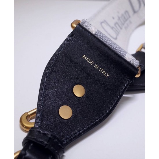 Dupe Alta gamma replica Cinturino ricamato Christian Dior 'Christian Dior' grigio imitazioni perfette Replica Alta gamma Cinturino ricamato Christian Dior 'Christian Dior' grigio Griffate