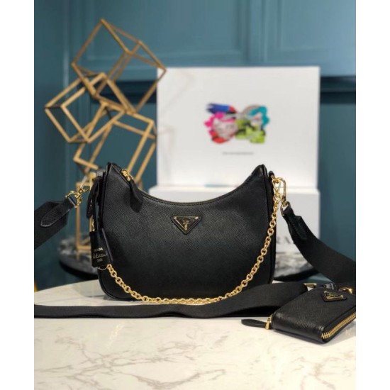 Dupe Borsa Prada Re-Edition 2005 in pelle Saffiano 1BH204 Nera imitazioni perfette Replica Borsa Prada Re-Edition 2005 in pelle Saffiano 1BH204 Nera Griffate
