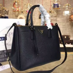 Replica Imitazione Borsa tote Prada Galleria in pelle morbida 1BA274 Nera Griffate