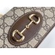 Portafoglio Gucci Horsebit 1955 con catena 621892 Caffè Portafoglio Gucci Horsebit 1955 con catena 621892 Caffè