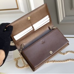 Portafoglio Gucci Horsebit 1955 con catena 621892 Caffè Portafoglio Gucci Horsebit 1955 con catena 621892 Caffè